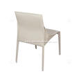 Italian minimalist white saddle leather Seattle chairs